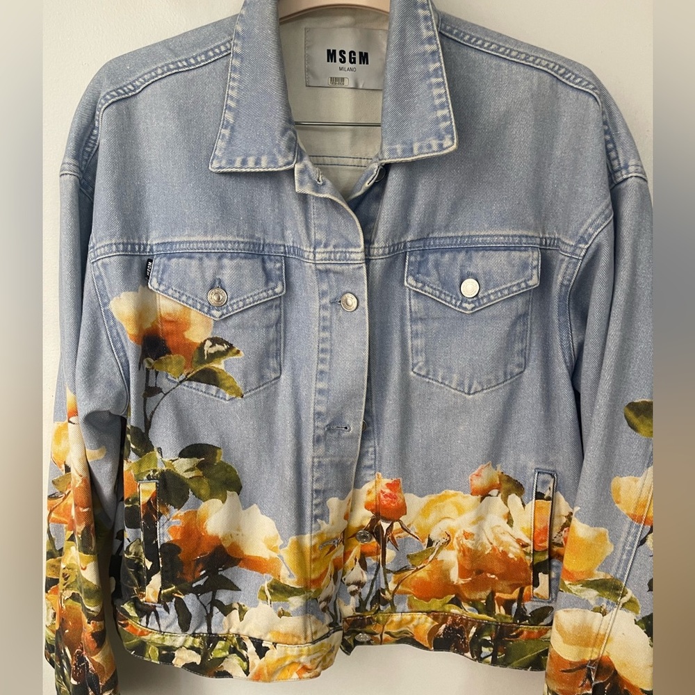 MSGM print denim jacket